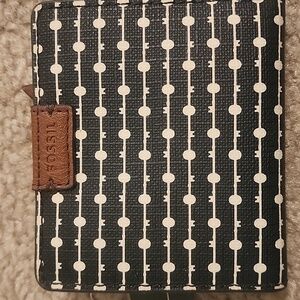 Fossil Black and Cream Polka Dot Wallet